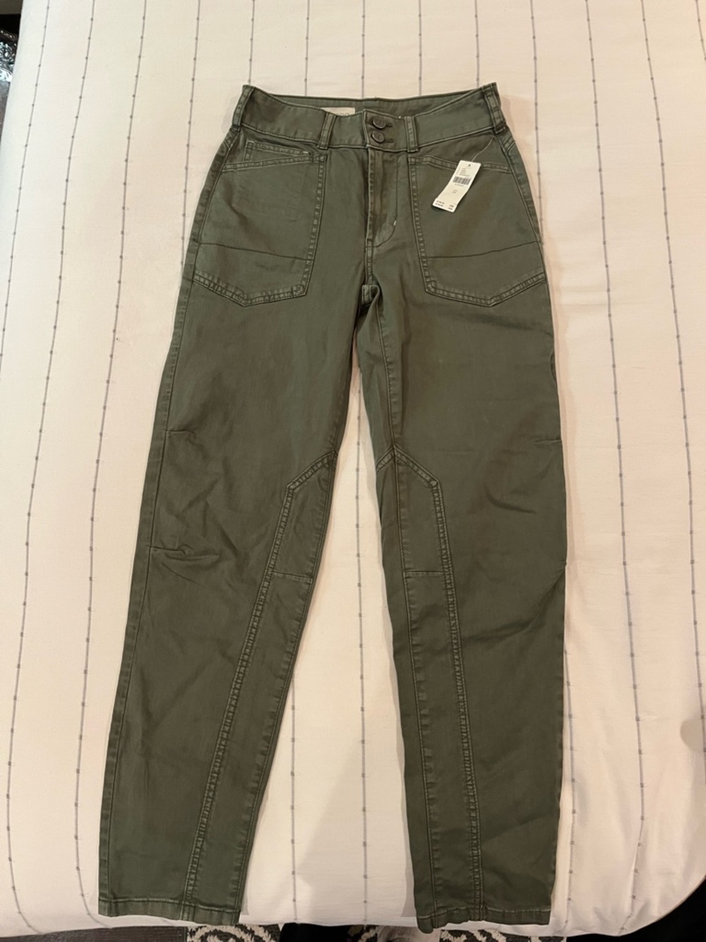 Pilcro from Anthropologie
New with tags 
Army green slim cargo jeans